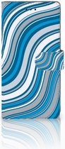 Geschikt voor Samsung Galaxy Note 8 Bookcase hoesje Design Waves Blue