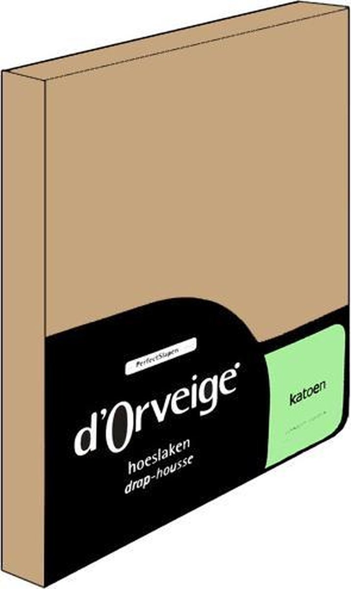 D'Orveige Hoeslaken Katoen - Eenpersoons - 80x200 cm - Zand