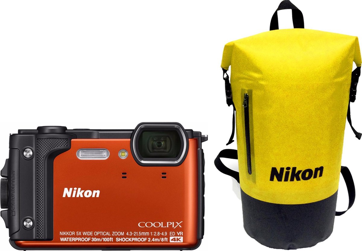 Nikon Coolpix W300 + Waterbestendige Rugtas - Oranje | bol.com