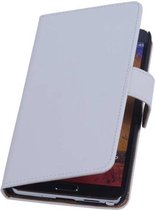 Wit Samsung Galaxy Note 3 Book Wallet Case Hoesje