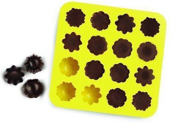Silicone Zone ToolZone Ice n Choko - Chocolade-/IJsblokjesvorm Bloemen - Geel