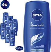 NIVEA Hairmilk Herstellende Conditioner  - 6 x 200 ml - Voordeelverpakking