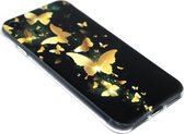 Goud vlinder hoesje siliconen iPhone SE (2020)/ 8/ 7
