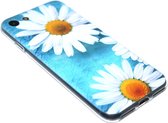ADEL Siliconen Back Cover Softcase Hoesje Geschikt voor iPhone 8 Plus/ 7 Plus - Margrietjes Bloemen