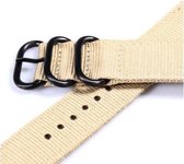 Premium Beige - Zulu two-piece Nato strap 24mm - Horlogeband Beige