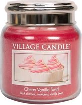 Village Candle Cherry Vanilla Swirl Medium 105 branduren