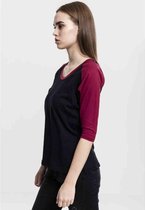 Urban Classics Raglan top -L- 3/4 Contrast Zwart/Rood