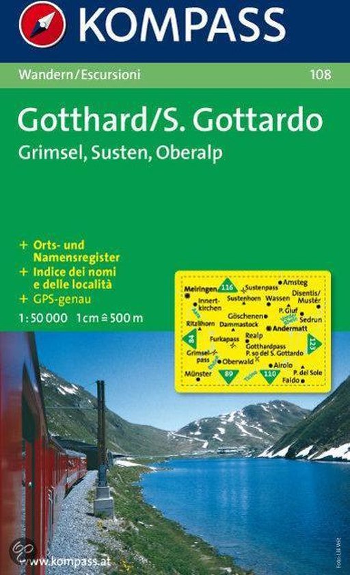 Cover van het boek 'Gotthart grimsel susten furka oberalp (gps) (108)'