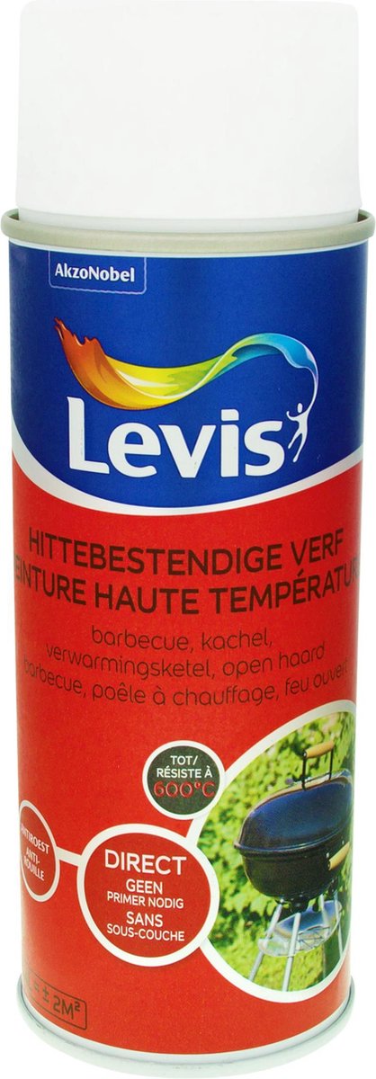 Levis Hittebestendige Verf - Satin - Wit - 0,4L