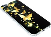 Goud vlinder hoesje siliconen Geschikt voor iPhone 6(S) Plus