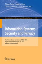 Communications in Computer and Information Science 576 - Information Systems Security and Privacy