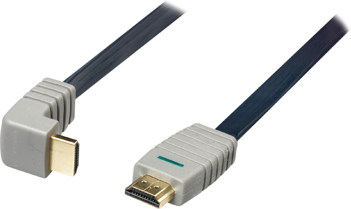 Bandridge HDMI 1.4 High Speed with Ethernet kabel haaks naar beneden - 1 meter