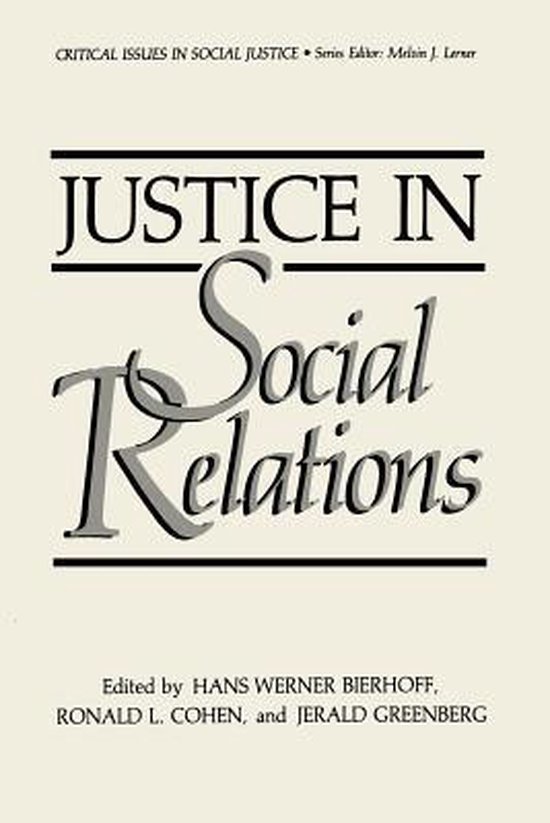 Justice in Social Relations - cover