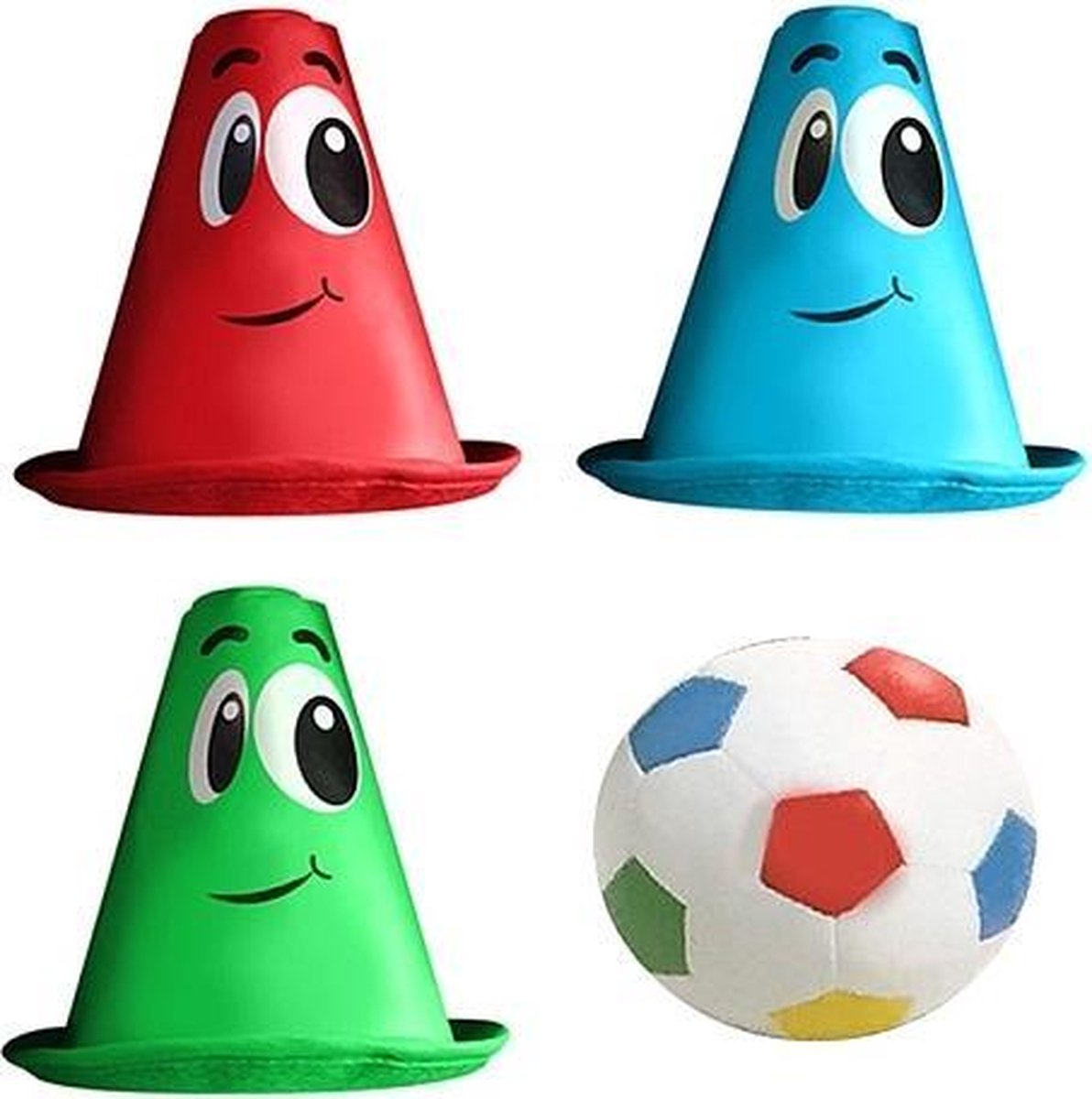 Stamp Voetbal Met Pionnen Foam 4-delig
