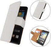 TCC Luxe Hoesje Huawei Ascend Y200 Book Case Flip Cover - Wit