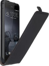 Zwart lederen flip case voor HTC One X9 Telefoonhoesje