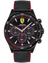Ferrari Pilota 0830623 Horloge - Siliconen - Zwart - Ø 45 mm