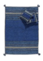 OSTA Medina – Vloerkleed – Tapijt – geweven – wol – eco – duurzaam - modern - boho - Blauw/Zwart - 160x230