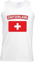 Singlet shirt/ tanktop Zwitserse vlag wit heren 2XL