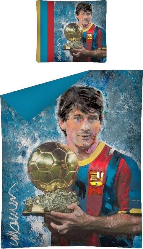 Verleden relais motto Fc Barcelona Dekbedovertrek Messi Donkerblauw 140 X 200 Cm | bol.com