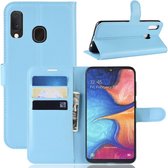 Book Case - Samsung Galaxy A20e Hoesje - Lichtblauw