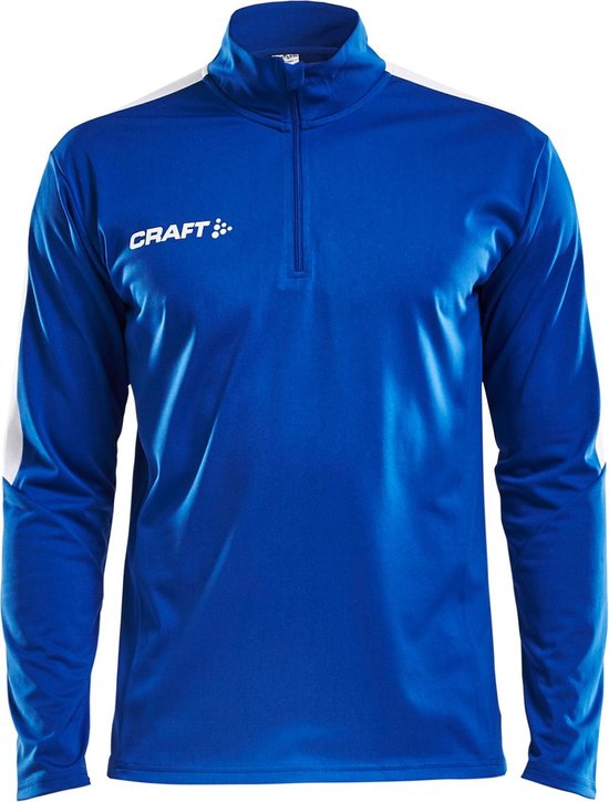 Craft Progress Halfzip LS Shirt Heren Sportshirt - Maat S  - Mannen - blauw/wit