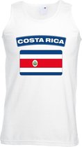 Singlet shirt/ tanktop Costa Ricaanse vlag wit heren S