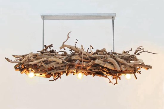 Houten hanglamp brocant perentak 110cm | bol.com