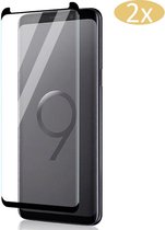 2x Screenprotector Gehard Tempered Glas voor Samsung Galaxy S9 - Case Friendly voor Hoesje Screen Protector Zwart - van iCall
