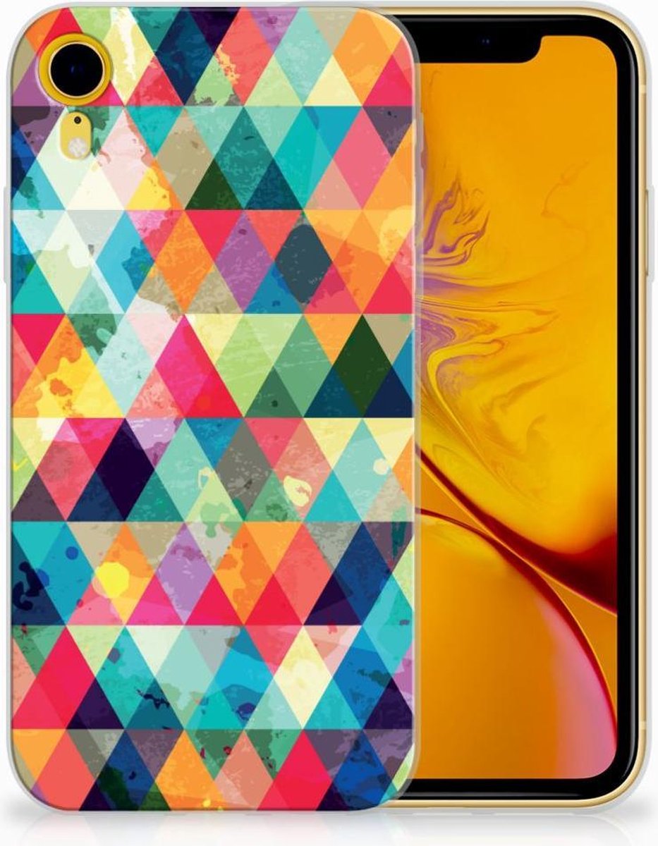 Back Cover voor Apple iPhone Xr TPU bumper Geruit