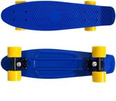 Skateboard, geel/blauw, retro, met PU-dempers