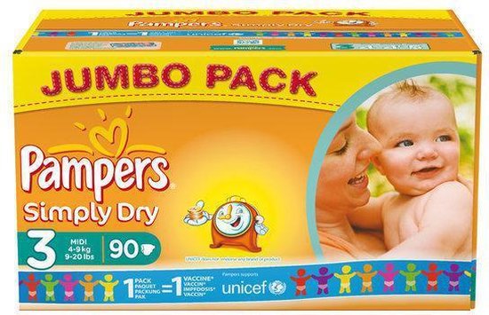 Pampers Simply Dry Maat 3 Jumbo box | bol.com