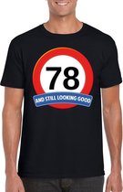 Verkeersbord 78 jaar t-shirt zwart heren XL