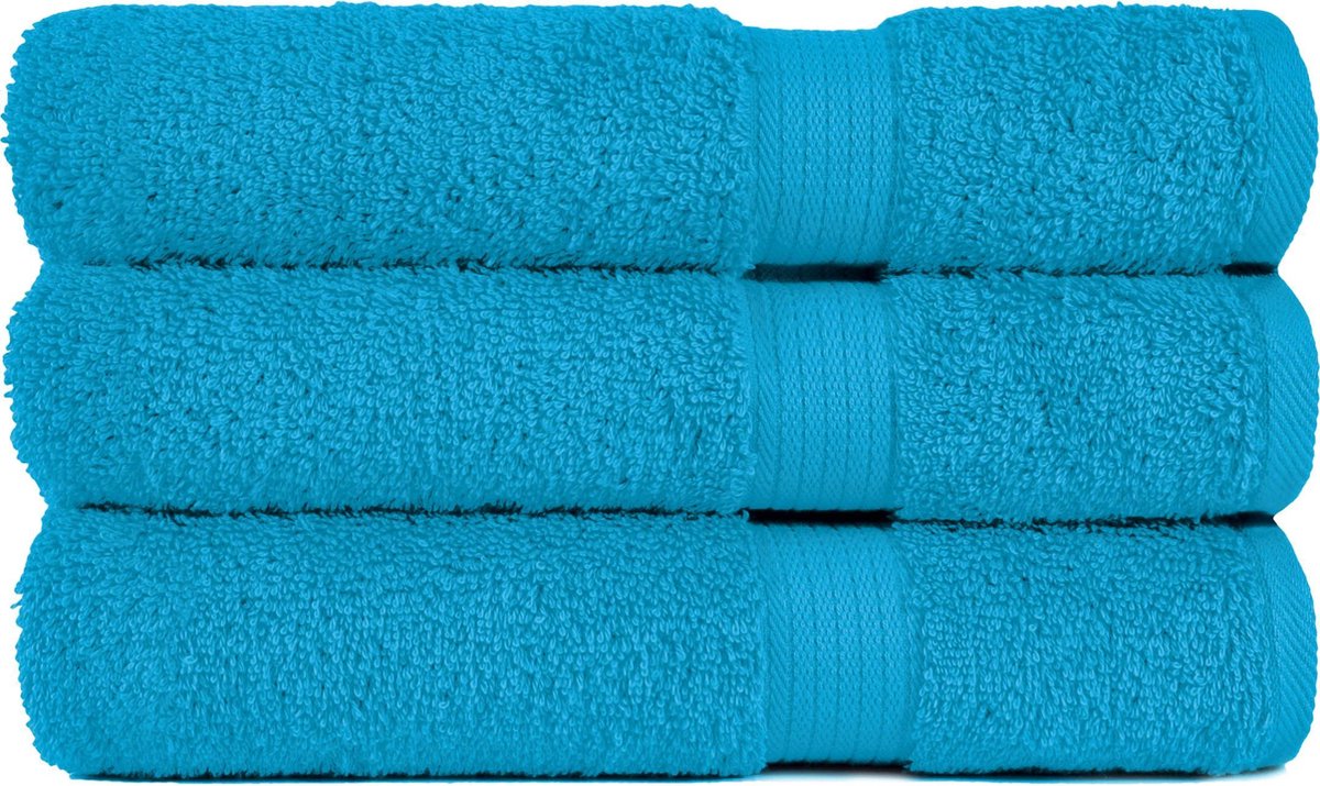 Handdoek 50x100 cm Luxor Uni Topkwaliteit Turquoise col 315 - 4 stuks