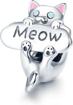 Zilveren bedel Kattenmiauw