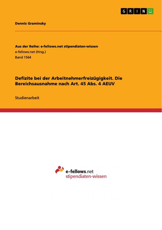 Defizite bei der Arbeitnehmerfreizügigkeit. Die Bereichsaus ... - cover