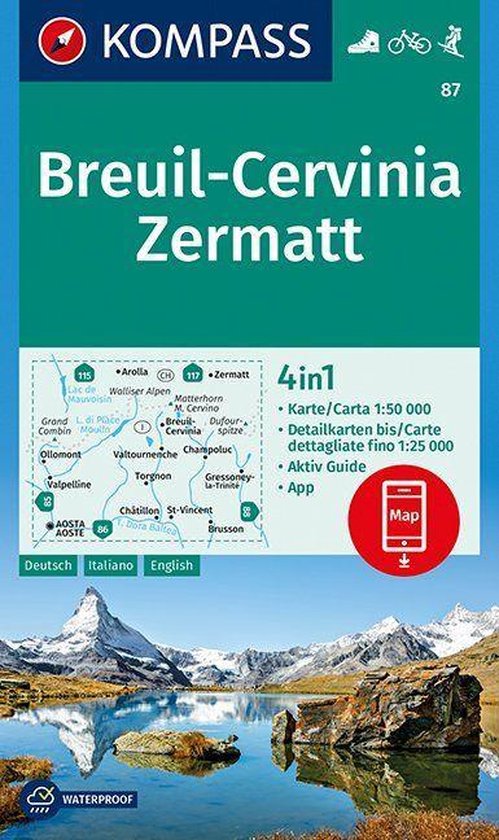 Kompass WK87 Breuil, Cervinia, Zermatt - cover