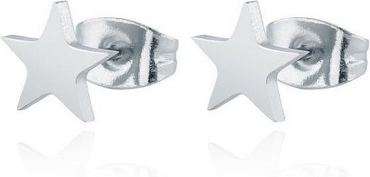 Cilla Jewels oorknoppen Edelstaal Ster Zilverkleurig