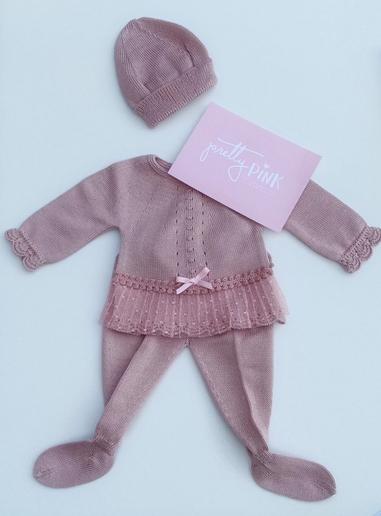Baby kledingsetje – kledingset oud roze met kraag – Ilusion – 7213-... | bol.com