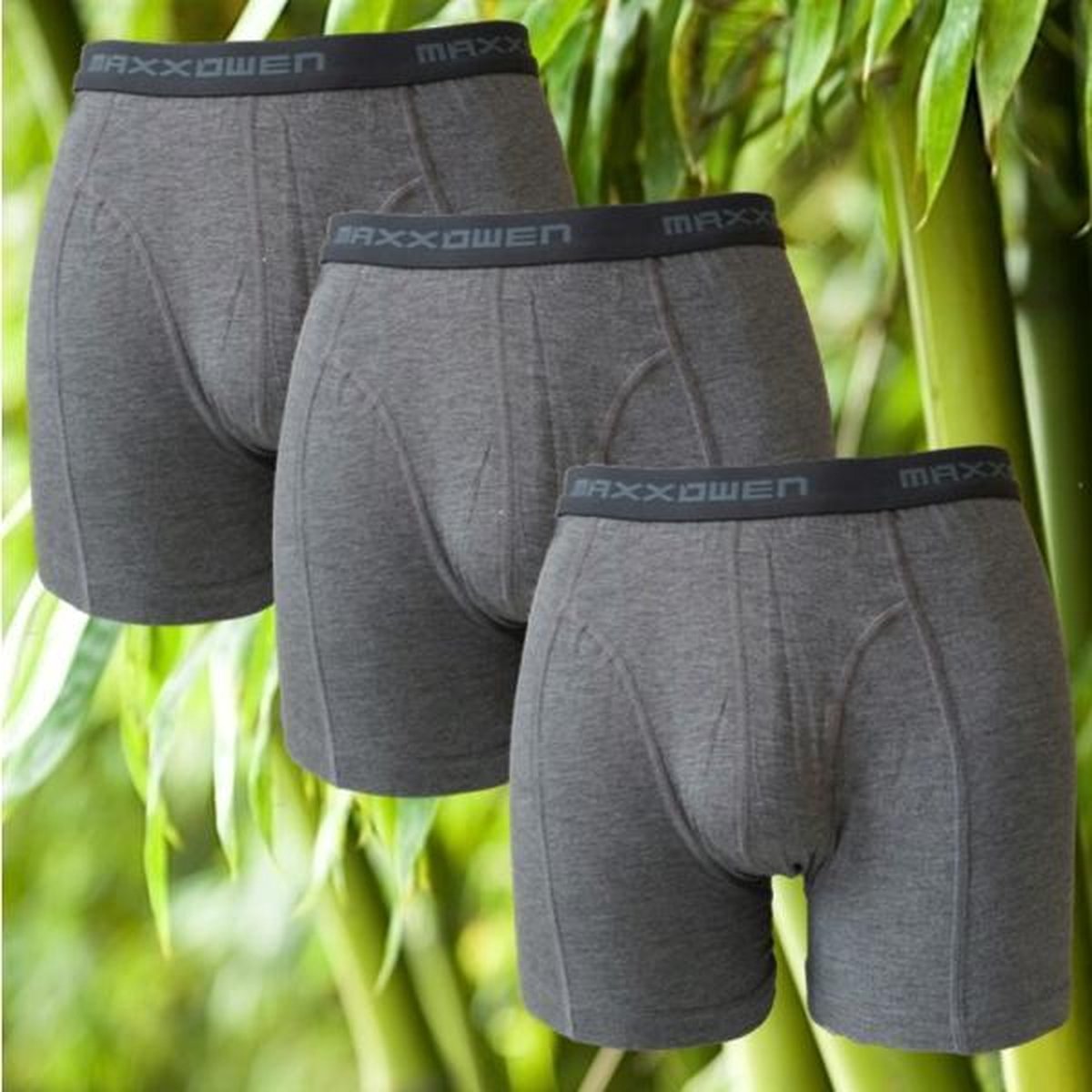 Maxx Owen Bamboo Heren boxershorts 3-pack maat L Grijs