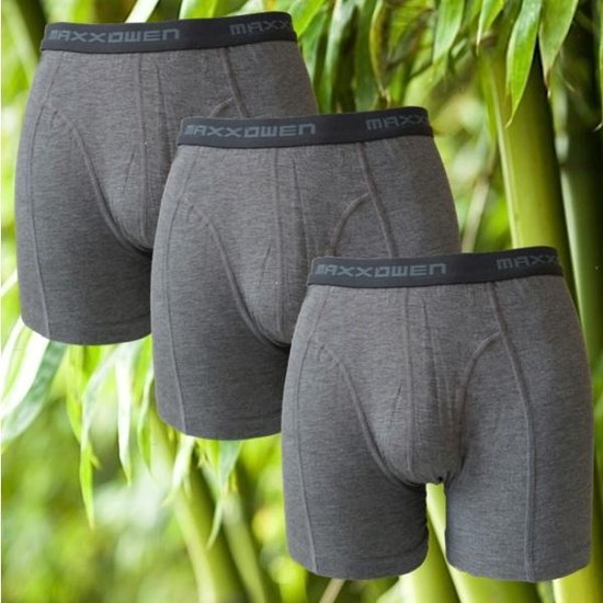 3 Pack Boru Bamboo Maxx Owen Bamboo Heren boxershorts maat L Kleur Grijs