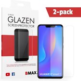 2-pack BMAX geschikt voor Huawei P Smart Plus Glazen Screenprotector | Beschermglas | Tempered Glass | 2018 model