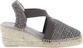 Toni Pons Terra-RA Black Dames Espadrilles met Sleehak - Maat 39