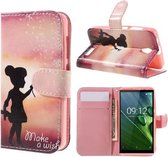 Qissy Make A Wish portemonnee case hoesje Geschikt voor: Motorola E4 Plus