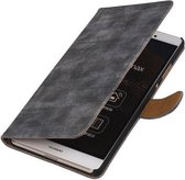 Sony Xperia M4 Aqua Bookstyle Wallet Cover Mini Slang Grijs - Cover Case Hoes