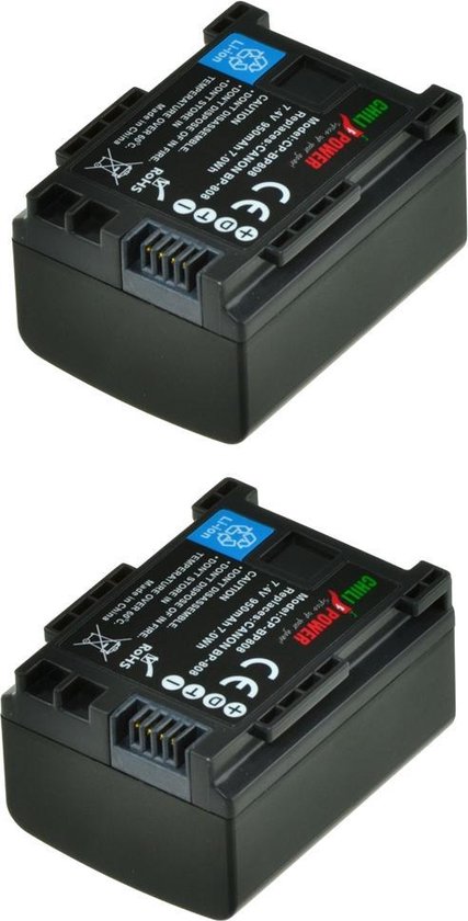 ChiliPower Canon BP-808, BP-807, BP-809 batterij - 2 stuks verpakking |  bol.com