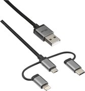 Trust - 3-in-1 USB Oplaad en Sync Kabel - 1 MeterTrust 3-in-1 USB Oplaad en Sync Kabel 1 Meter