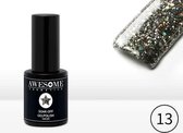 Awesome #13 Zwart met grove glitter Gelpolish - Gellak - Gel nagellak - UV & LED