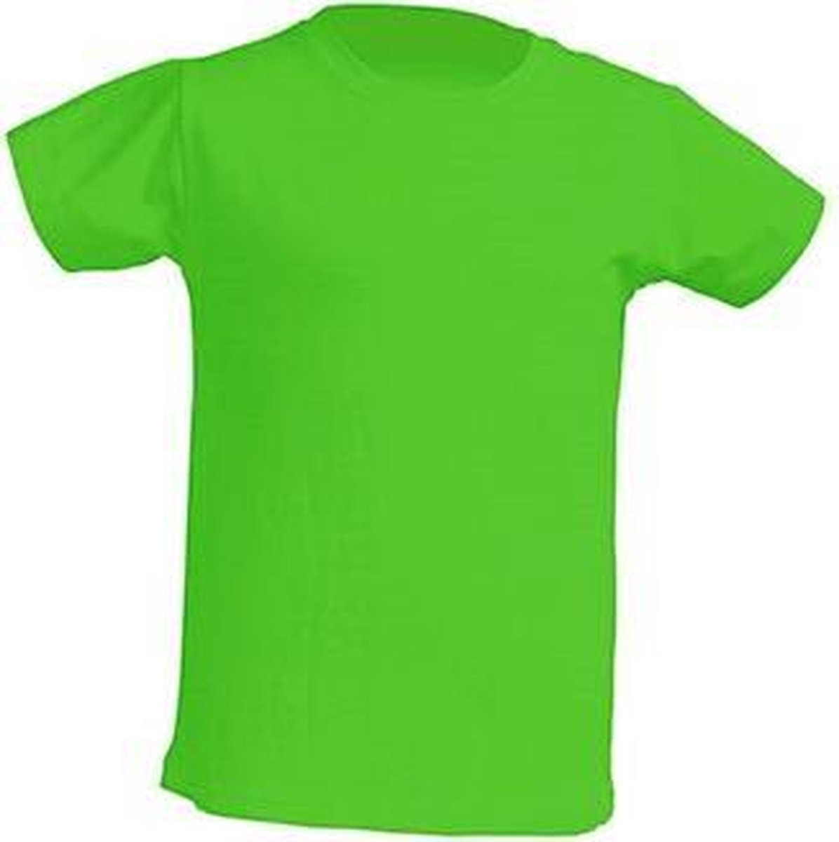 JHK Kinder t-shirt in lime maat 3-4 jaar (104) - set van 5 stuks