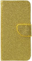 Shop4 - iPhone X Hoesje - Wallet Case Glitter Goud